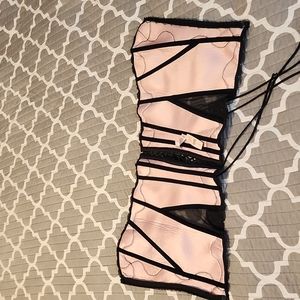 NWT Victoria's Secret black and pink lace corset M